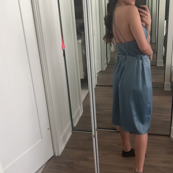 Blue silky summer dress - Picture 3 of 3